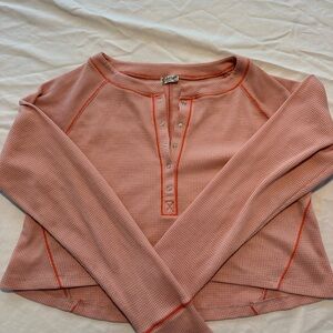 Free people intimately crop henley long sleeve